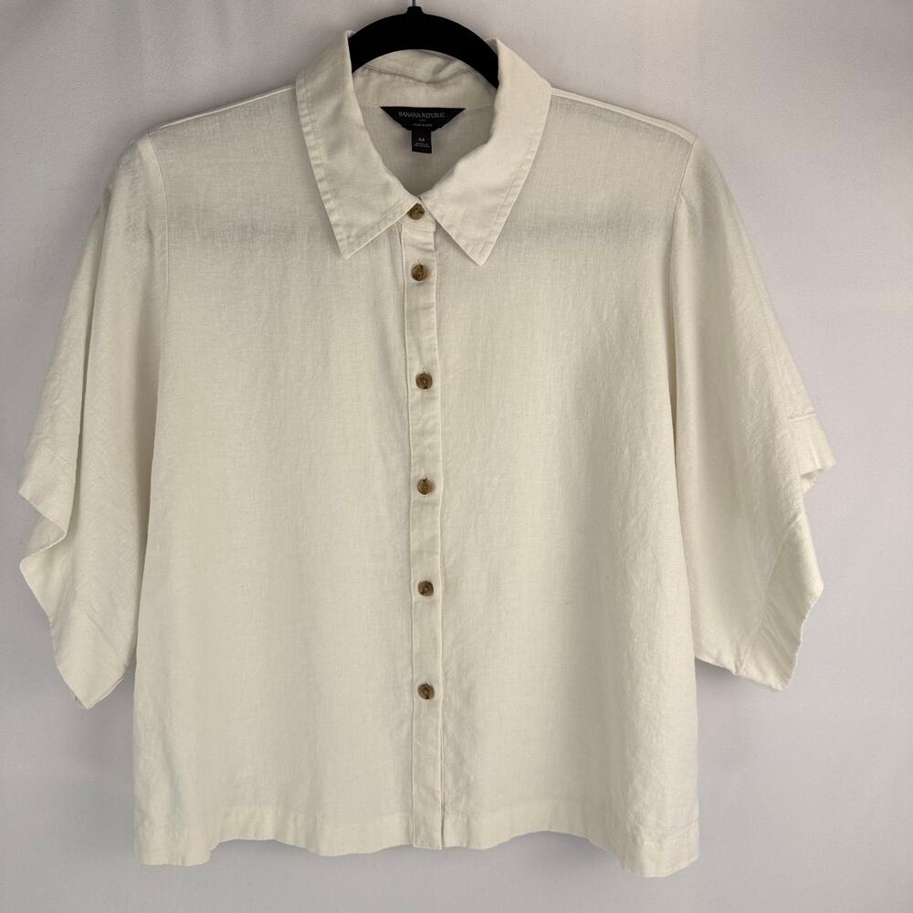 Banana Republic Linen-Blend Resort Shirt Size M